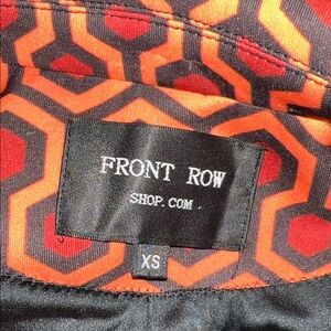 Front Row Shop London geometric shining print blazer in Orange and Black xs